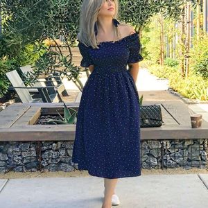 Blue polka dot dress